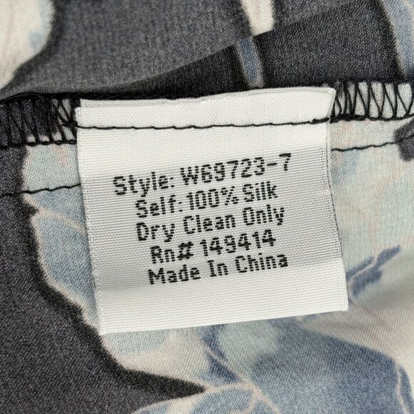 Johnny Was Women's Chryssy Charmeuse Wide Leg Pant S Blue 100% Silk Floral - Picture 6 of 9